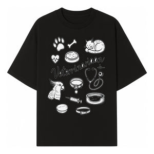 Veterinarian-Themed Wall Art with Pets, Medical Tools, and Paw Print Illustrations for Animal Lovers and Vet Offices - T-shirt 1758347436179.jpg