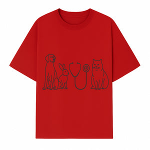 Pet Veterinary Stethoscope Art Print - Dog, Cat, Rabbit Illustration for Animal Lovers, Vet Clinics, Home Decor - T-shirt 1758347436193.jpg