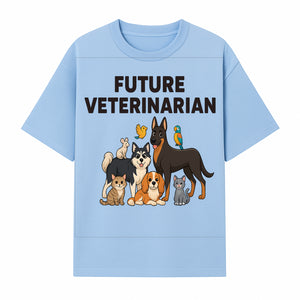 Future Veterinarian Cartoon Design with Cute Pets Dog, Cat, Bird, and More Ideal for Kids and Animal Lovers' Apparel - T-shirt 1758347436255.jpg