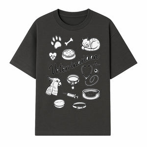 Veterinarian-Themed Wall Art with Pets, Medical Tools, and Paw Print Illustrations for Animal Lovers and Vet Offices - T-shirt 1758347436294.jpg