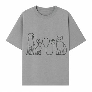 Pet Veterinary Stethoscope Art Print - Dog, Cat, Rabbit Illustration for Animal Lovers, Vet Clinics, Home Decor - T-shirt 1758347436360.jpg