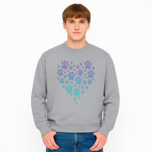 Heart-Shaped Paw Print Wall Art - Cute Pet Lover Decor for Dog and Cat Owners - Pastel Animal Design - Sweatshirt 1758347436403.jpg