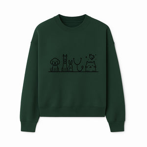 Cute Animal Clinic Logo with Dog, Cat, Rabbit, Stethoscope - Pet Care Illustration for Veterinarians and Animal Lovers - Sweatshirt 1758347436413.jpg