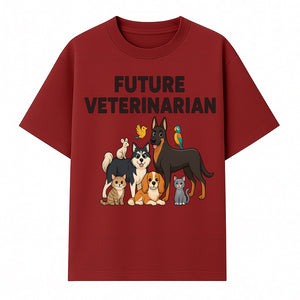 Future Veterinarian Cartoon Design with Cute Pets Dog, Cat, Bird, and More Ideal for Kids and Animal Lovers' Apparel - T-shirt 1758347436509.jpg
