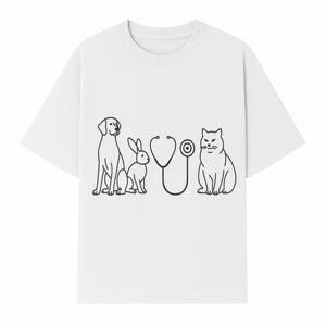 Pet Veterinary Stethoscope Art Print - Dog, Cat, Rabbit Illustration for Animal Lovers, Vet Clinics, Home Decor - T-shirt 1758347436514.jpg