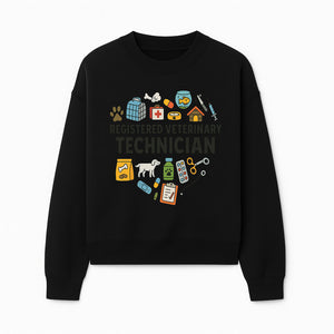Registered Veterinary Technician Art Print - Pet Care, Animal Health, Veterinary Tools, Cute Dog & Cat Theme Decor - Sweatshirt 1758347436521.jpg