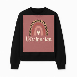 Veterinarian Rainbow Graphic Tee | Cute Animal Lover Shirt | Leopard Print Design | Pet Care Apparel | Gifts for Vet Professionals - Sweatshirt 1758347436536.jpg