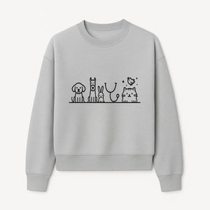 Cute Animal Clinic Logo with Dog, Cat, Rabbit, Stethoscope - Pet Care Illustration for Veterinarians and Animal Lovers - Sweatshirt 1758347436540.jpg