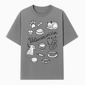 Veterinarian-Themed Wall Art with Pets, Medical Tools, and Paw Print Illustrations for Animal Lovers and Vet Offices - T-shirt 1758347436555.jpg