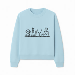 Cute Animal Clinic Logo with Dog, Cat, Rabbit, Stethoscope - Pet Care Illustration for Veterinarians and Animal Lovers - Sweatshirt 1758347436686.jpg
