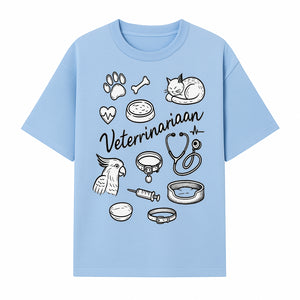 Veterinarian-Themed Wall Art with Pets, Medical Tools, and Paw Print Illustrations for Animal Lovers and Vet Offices - T-shirt 1758347436702.jpg