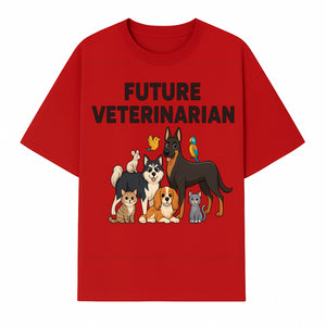 Future Veterinarian Cartoon Design with Cute Pets Dog, Cat, Bird, and More Ideal for Kids and Animal Lovers' Apparel - T-shirt 1758347436789.jpg