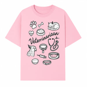 Veterinarian-Themed Wall Art with Pets, Medical Tools, and Paw Print Illustrations for Animal Lovers and Vet Offices - T-shirt 1758347436825.jpg