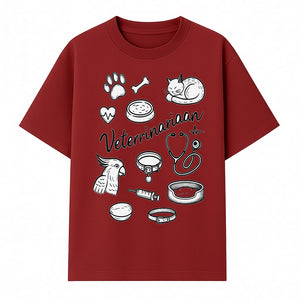 Veterinarian-Themed Wall Art with Pets, Medical Tools, and Paw Print Illustrations for Animal Lovers and Vet Offices - T-shirt 1758347436954.jpg