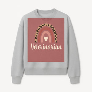 Veterinarian Rainbow Graphic Tee | Cute Animal Lover Shirt | Leopard Print Design | Pet Care Apparel | Gifts for Vet Professionals - Sweatshirt 1758347436958.jpg