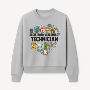 Registered Veterinary Technician Art Print - Pet Care, Animal Health, Veterinary Tools, Cute Dog & Cat Theme Decor - Sweatshirt 1758347436970.jpg