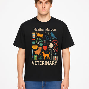 Veterinary Themed Art Print with Pets, Medical Tools, and Colors - Ideal for Animal Lovers and Veterinary Professionals - T-shirt 1758347436982.jpg