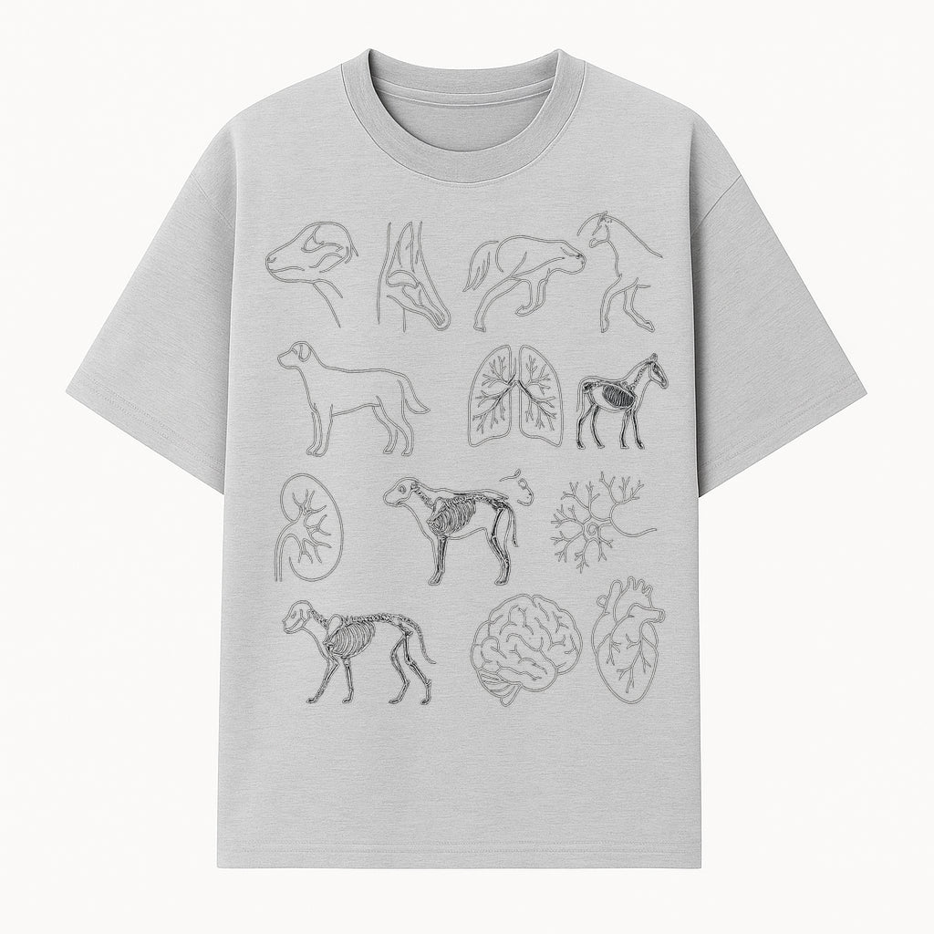 Pet Anatomy Art Print, Dog and Horse Skeleton Illustrations, Veterinary Wall Decor, Educational Animal Anatomy Poster - T-shirt 1758347437037.jpg