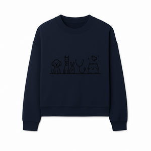 Cute Animal Clinic Logo with Dog, Cat, Rabbit, Stethoscope - Pet Care Illustration for Veterinarians and Animal Lovers - Sweatshirt 1758347437040.jpg