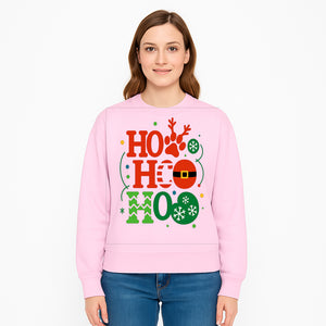 Festive Ho Ho Ho Christmas Wall Art with Snowflakes, Reindeer, and Santa Hat Design - Holiday Decor for Home or Office - Sweatshirt 1758347437053.jpg