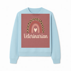 Veterinarian Rainbow Graphic Tee | Cute Animal Lover Shirt | Leopard Print Design | Pet Care Apparel | Gifts for Vet Professionals - Sweatshirt 1758347437092.jpg