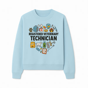 Registered Veterinary Technician Art Print - Pet Care, Animal Health, Veterinary Tools, Cute Dog & Cat Theme Decor - Sweatshirt 1758347437097.jpg