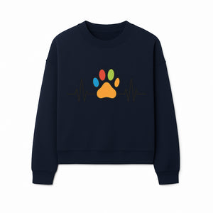 Colorful Paw Print with Heartbeat Design - Pet Lover's Wall Art, Canvas Print, Home Decor, Dog/Cat Owner Gift, Veterinary Theme - Sweatshirt 1758347437110.jpg
