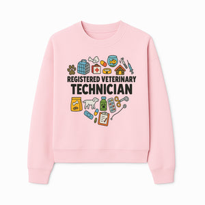 Registered Veterinary Technician Art Print - Pet Care, Animal Health, Veterinary Tools, Cute Dog & Cat Theme Decor - Sweatshirt 1758347437193.jpg
