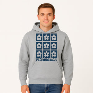 Flower Pattern Veterinarian Sign | Floral Decor for Vet Clinics | Cute Pet Office Wall Art | Veterinary Gifts for Animal Lovers - Hoodie 1758347437237.jpg