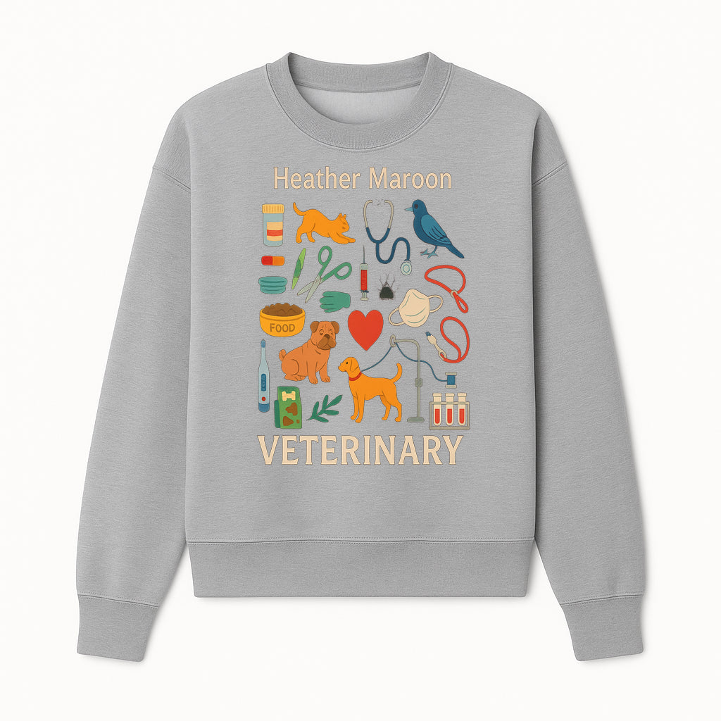 Veterinary Themed Art Print with Pets, Medical Tools, and Colors - Ideal for Animal Lovers and Veterinary Professionals - Sweatshirt 1758347437255.jpg