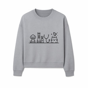 Cute Animal Clinic Logo with Dog, Cat, Rabbit, Stethoscope - Pet Care Illustration for Veterinarians and Animal Lovers - Sweatshirt 1758347437306.jpg