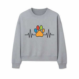 Colorful Paw Print with Heartbeat Design - Pet Lover's Wall Art, Canvas Print, Home Decor, Dog/Cat Owner Gift, Veterinary Theme - Sweatshirt 1758347437349.jpg