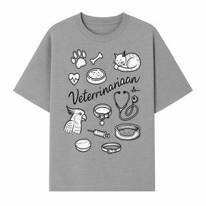 Veterinarian-Themed Wall Art with Pets, Medical Tools, and Paw Print Illustrations for Animal Lovers and Vet Offices - T-shirt 1758347437359.jpg