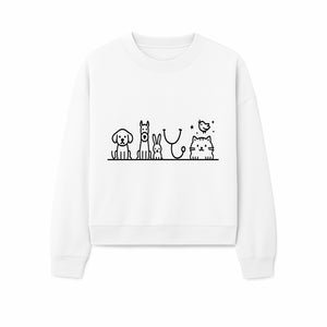 Cute Animal Clinic Logo with Dog, Cat, Rabbit, Stethoscope - Pet Care Illustration for Veterinarians and Animal Lovers - Sweatshirt 1758347437481.jpg