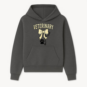 Veterinary Logo Design with Bow and Paw Print for Pet Care Businesses - Hoodie 1758347437530.jpg