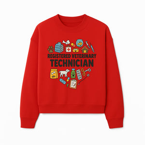 Registered Veterinary Technician Art Print - Pet Care, Animal Health, Veterinary Tools, Cute Dog & Cat Theme Decor - Sweatshirt 1758347437594.jpg
