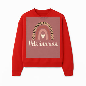 Veterinarian Rainbow Graphic Tee | Cute Animal Lover Shirt | Leopard Print Design | Pet Care Apparel | Gifts for Vet Professionals - Sweatshirt 1758347437624.jpg