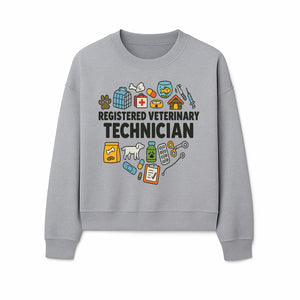 Registered Veterinary Technician Art Print - Pet Care, Animal Health, Veterinary Tools, Cute Dog & Cat Theme Decor - Sweatshirt 1758347437727.jpg
