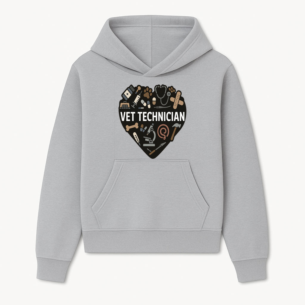 Vet Technician Heart Design - Cute Animal Care Gifts for Veterinary Technicians, Nurses & Animal Lovers - Hoodie 1758347437740.jpg