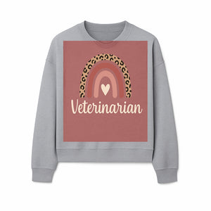 Veterinarian Rainbow Graphic Tee | Cute Animal Lover Shirt | Leopard Print Design | Pet Care Apparel | Gifts for Vet Professionals - Sweatshirt 1758347437752.jpg