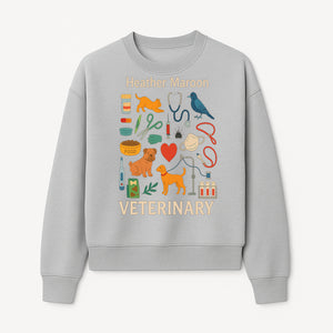 Veterinary Themed Art Print with Pets, Medical Tools, and Colors - Ideal for Animal Lovers and Veterinary Professionals - Sweatshirt 1758347437819.jpg