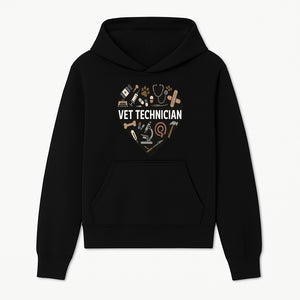 Vet Technician Heart Design - Cute Animal Care Gifts for Veterinary Technicians, Nurses & Animal Lovers - Hoodie 1758347437899.jpg
