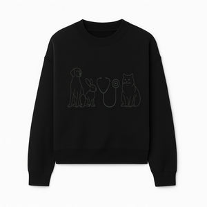Pet Veterinary Stethoscope Art Print - Dog, Cat, Rabbit Illustration for Animal Lovers, Vet Clinics, Home Decor - Sweatshirt 1758347438062.jpg