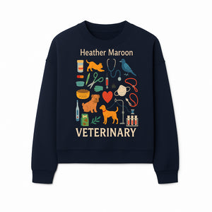 Veterinary Themed Art Print with Pets, Medical Tools, and Colors - Ideal for Animal Lovers and Veterinary Professionals - Sweatshirt 1758347438336.jpg
