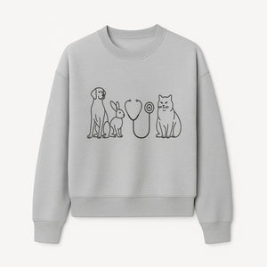 Pet Veterinary Stethoscope Art Print - Dog, Cat, Rabbit Illustration for Animal Lovers, Vet Clinics, Home Decor - Sweatshirt 1758347438433.jpg