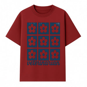 Flower Pattern Veterinarian Sign | Floral Decor for Vet Clinics | Cute Pet Office Wall Art | Veterinary Gifts for Animal Lovers - T-shirt 1758347438487.jpg