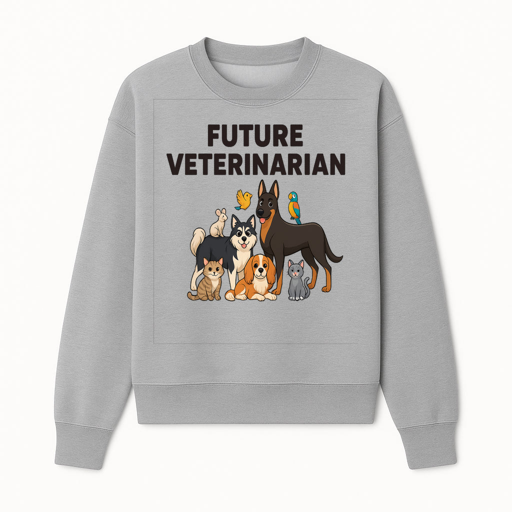Future Veterinarian Cartoon Design with Cute Pets Dog, Cat, Bird, and More Ideal for Kids and Animal Lovers' Apparel - Sweatshirt 1758347438511.jpg
