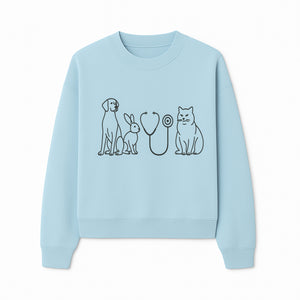 Pet Veterinary Stethoscope Art Print - Dog, Cat, Rabbit Illustration for Animal Lovers, Vet Clinics, Home Decor - Sweatshirt 1758347438557.jpg