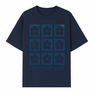 Flower Pattern Veterinarian Sign | Floral Decor for Vet Clinics | Cute Pet Office Wall Art | Veterinary Gifts for Animal Lovers - T-shirt 1758347438599.jpg