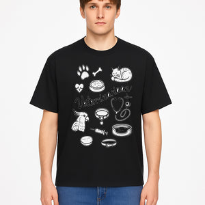 Veterinarian-Themed Wall Art with Pets, Medical Tools, and Paw Print Illustrations for Animal Lovers and Vet Offices - T-shirt 1758347438618.jpg